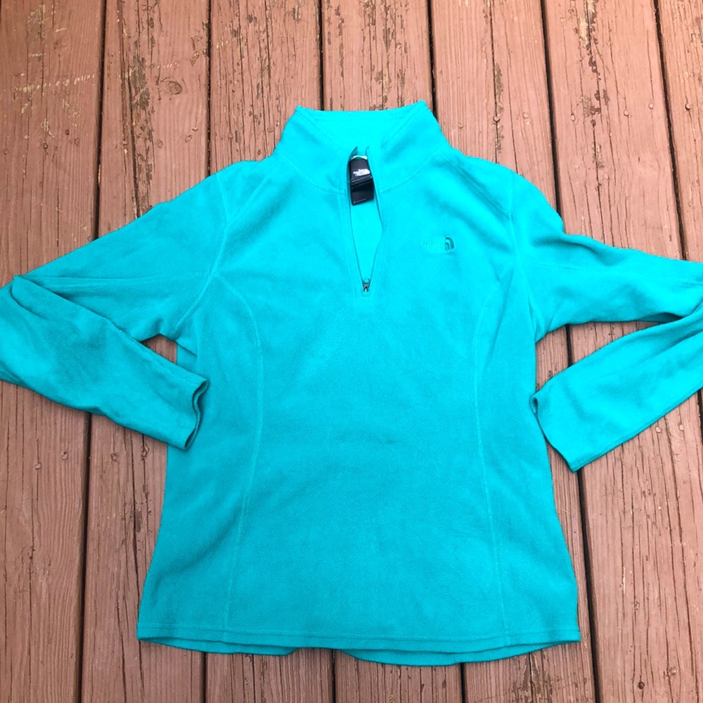 North face aqua blue pilot Tec pullover sweater